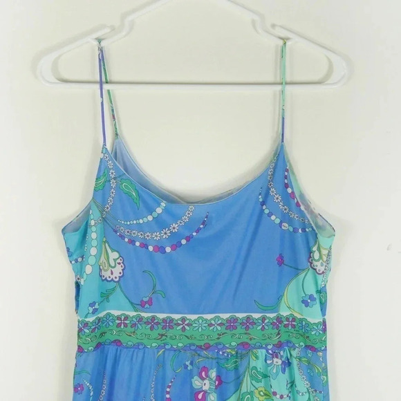 RARE Vintage 60s Emilio Pucci Formfit Rogers Iconic Blue Paisley Maxi Slip Dress - Picture 8 of 14